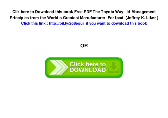 The Toyota Way 14 Management Principles Pdf Free Download